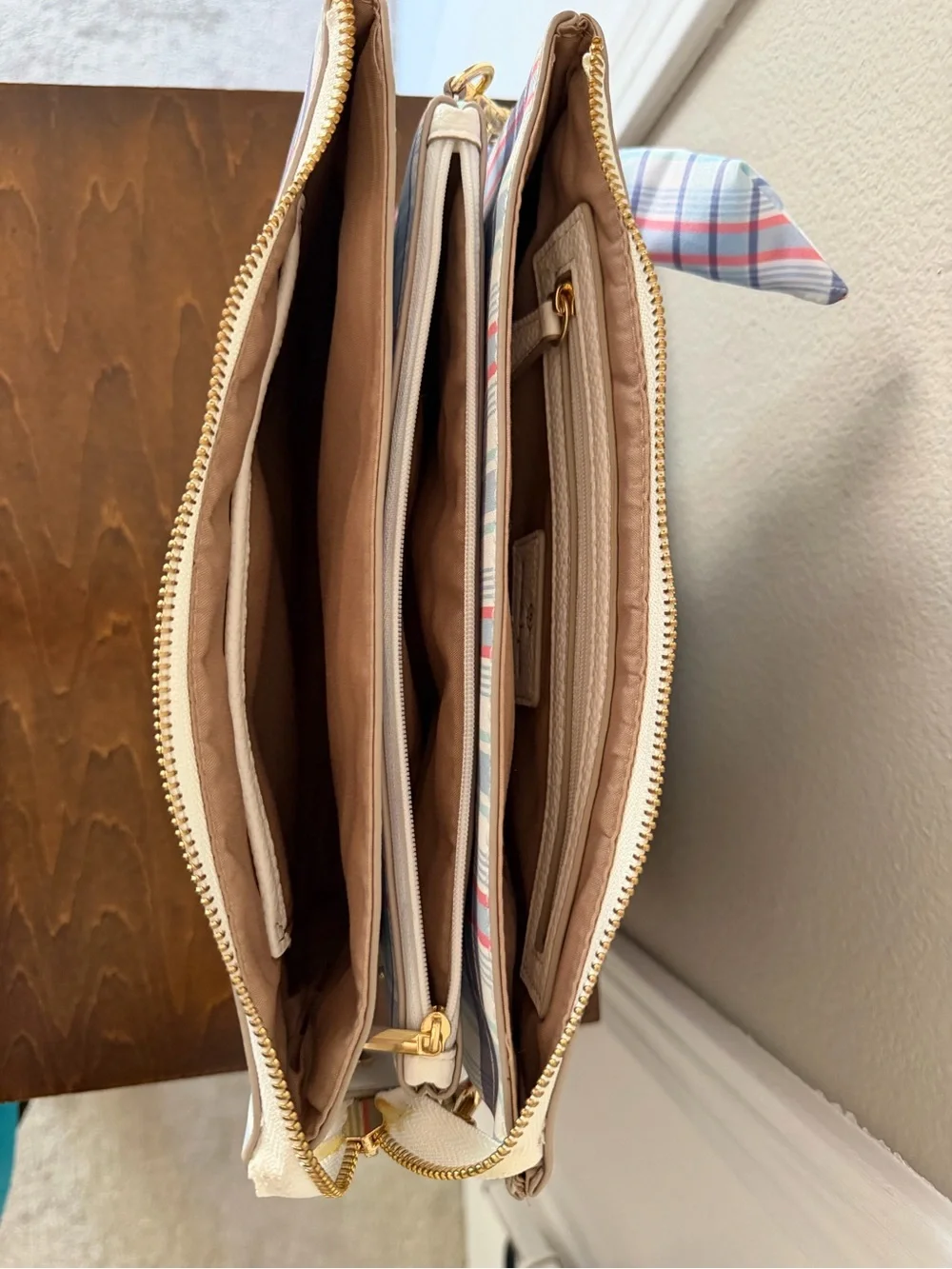 Nanette Lepore Pastel Plaid Crossbody Bag in Blue, Pink, Cream & Lavender